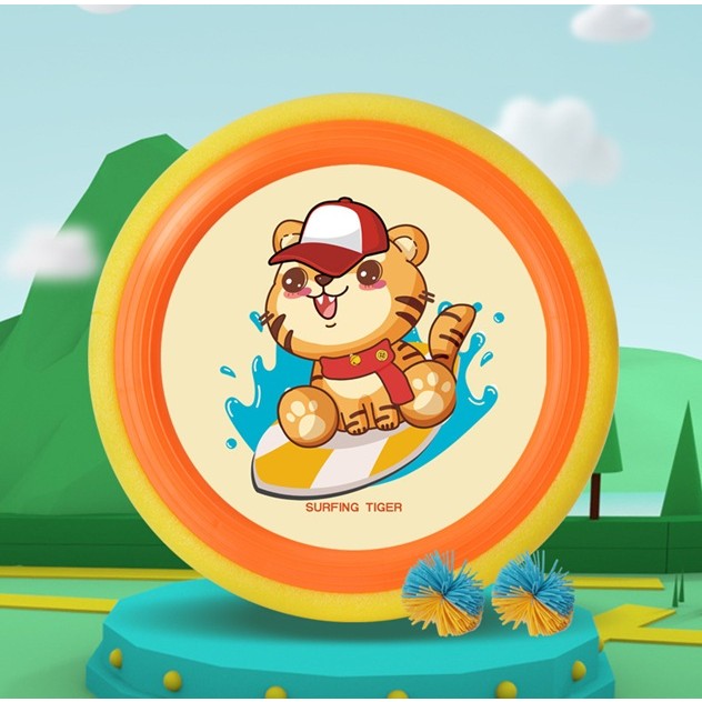Set Interactiv Frisbee, Fippy, pentru Copii, 2 Palete Elastice, Diametru 30 cm, 4 Mingi, + 3 Ani, Design Animat,