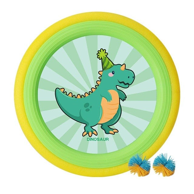 Set Interactiv Frisbee, Fippy, pentru Copii, 2 Palete Elastice, Diametru 30 cm, 4 Mingi, + 3 Ani, Design Animat,