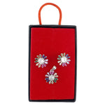 Set Bijuterii Dama Argint 925, Jolie, Model Flori Multicolore cu Mijloc Alb, Petale Drepte, 5.43 g, Multicolor/Argintiu