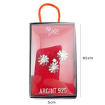 Set Bijuterii Dama Argint 925, Jolie, Model Flori Multicolore cu Mijloc Alb, Petale, 4.14 g, Multicolor/Argintiu