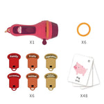Set Jucarie Educativa, Flippy, Proiector Tip Lanterna Pentru Copii, 6 Teme, 48 de Imagini, Cutie Depozitare, +3 ani,