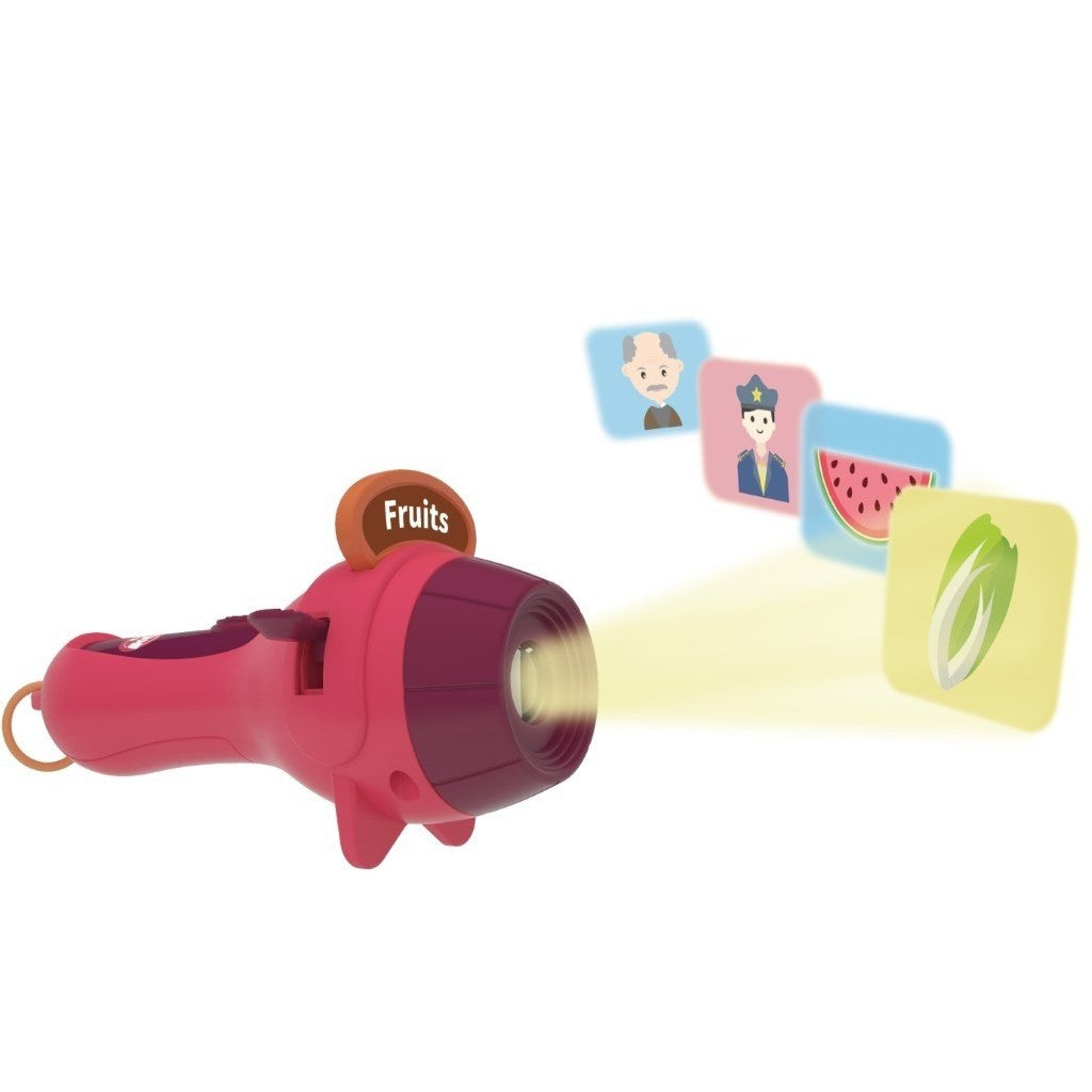 Set Jucarie Educativa, Flippy, Proiector Tip Lanterna Pentru Copii, 6 Teme, 48 de Imagini, Cutie Depozitare, +3 ani,