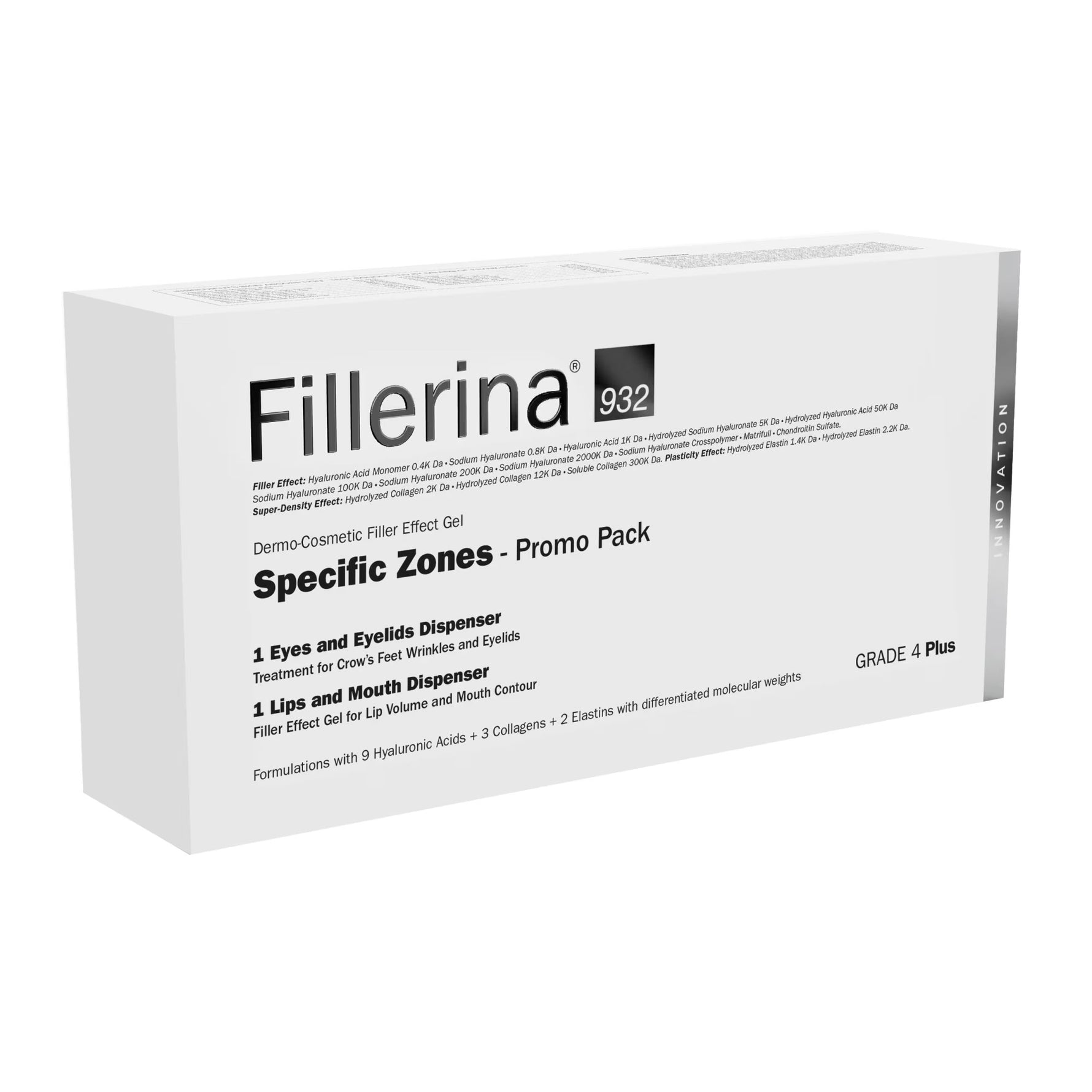 Set Labo: Fillerina 932 Specific Zones Grade 4 Plus, Hyaluronic Acid, Volumizing, Local Treatment Cream, For Lips, 7 ml + Fillerina 932 Specific Zones Grade 4 Plus, Anti-Wrinkle, Day & Night, Local Treatment Cream, For Eyes & Eyelids, 15 ml - Olmarkt