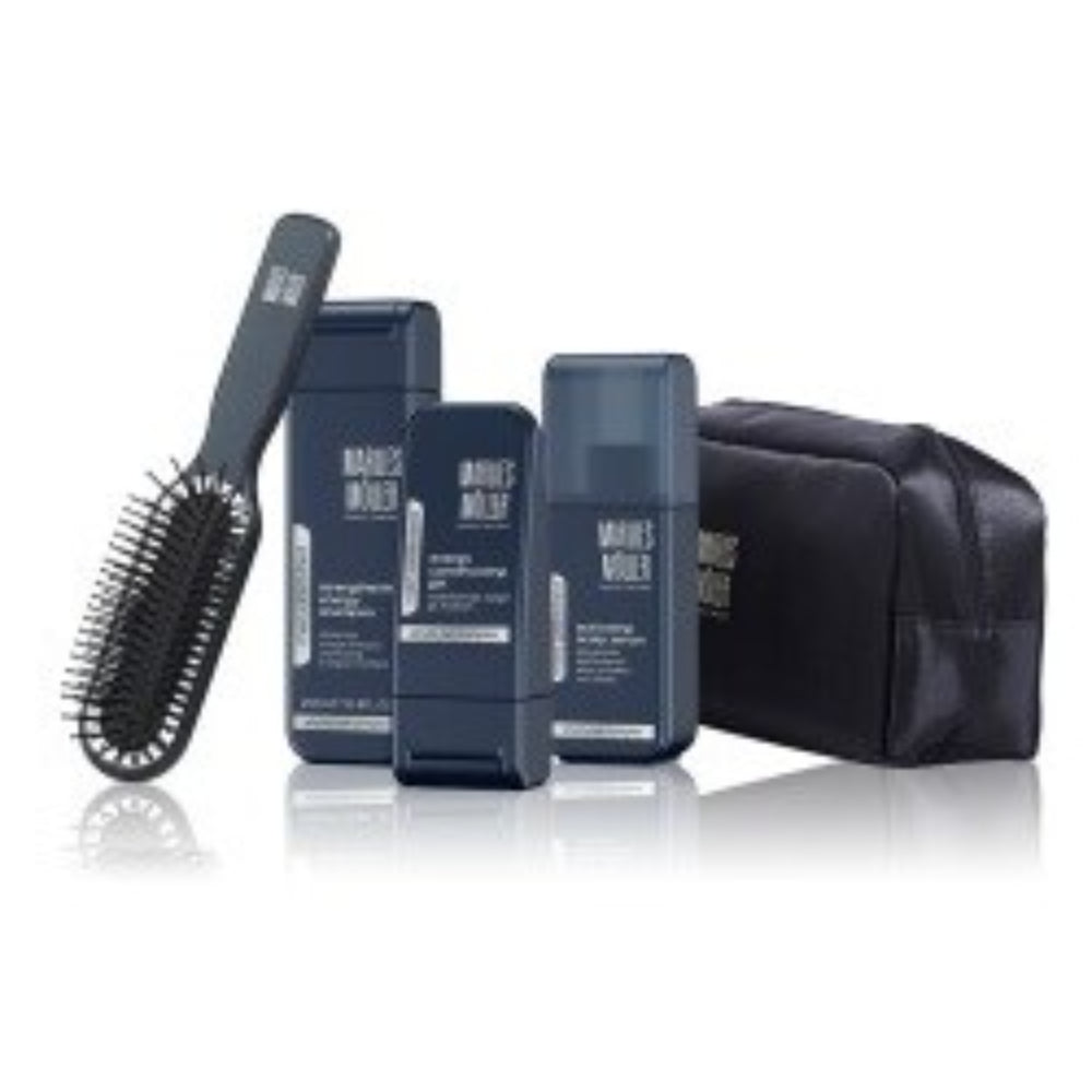 Set Marlies Moller: Marlies Moller, Hair Styling Gel, Flexible Hold, 100 ml + Marlies Moller, Hair Shampoo, Energizing, 200 ml + Marlies Moller, Paddle, Hair Brush - Olmarkt