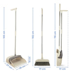 Set matura si faras cu coada, Flippy, Pentru uz casnic, Plastic/Otel, Maro/Bej, Depozitare verticala, 26x25.5x83 cm