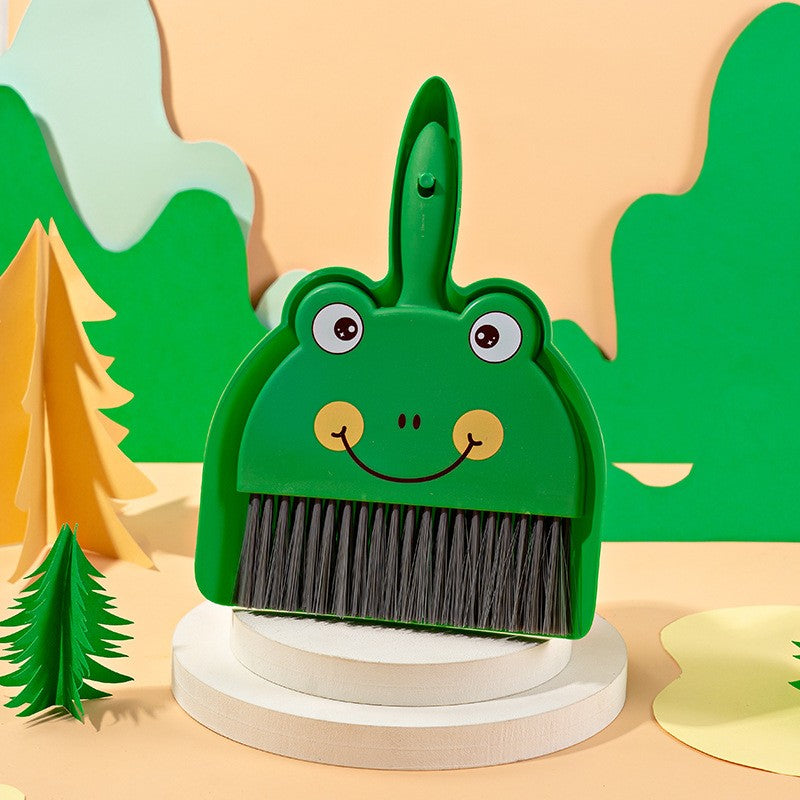 Set Mini Matura si Faras, Flippy, LITTLE CLEANER, Uz Casnic, pentru Birou, Bucatarie, Casa, Model Broscuta, 23 x 18 cm,