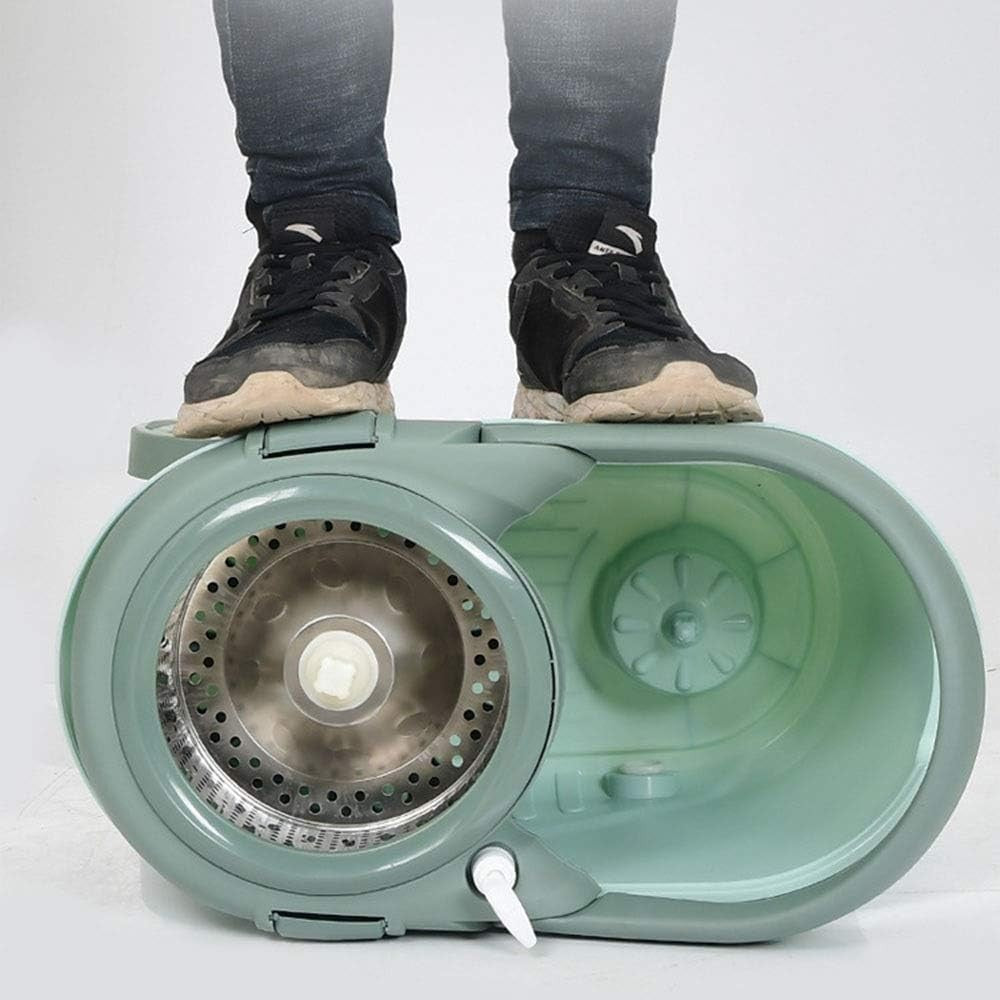 Set mop rotativ cu galeata Flippy, material plastic si microfibra, o rezerva inclusa, rezistent, cu dop scurgere, vas