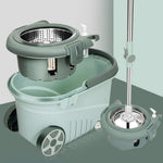 Set mop rotativ cu galeata Flippy, material plastic si microfibra, o rezerva inclusa, rezistent, cu dop scurgere, vas