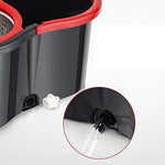 Set mop rotativ cu galeata Flippy, material plastic si microfibra, rezistent, cu dop scurgere, vas detasabil, pentru