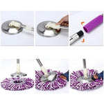 Set mop rotativ cu galeata Flippy, material plastic si microfibra, rezistent, cu dop scurgere, vas detasabil, pentru