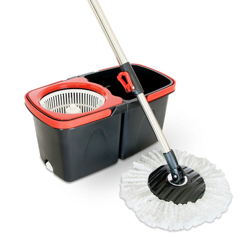 Set mop rotativ cu galeata Flippy, material plastic si microfibra, rezistent, cu dop scurgere, vas detasabil, pentru