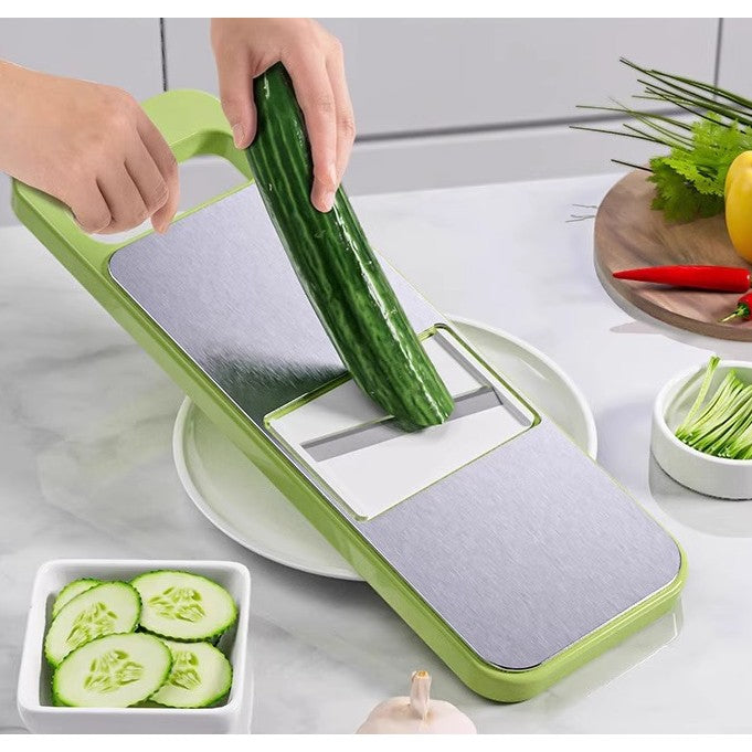Set Multifunctional din 7 Piese, Flippy, pentru Taierea si Maruntirea Legumelor, Uz Casnic,din Otel Inoxidabil,