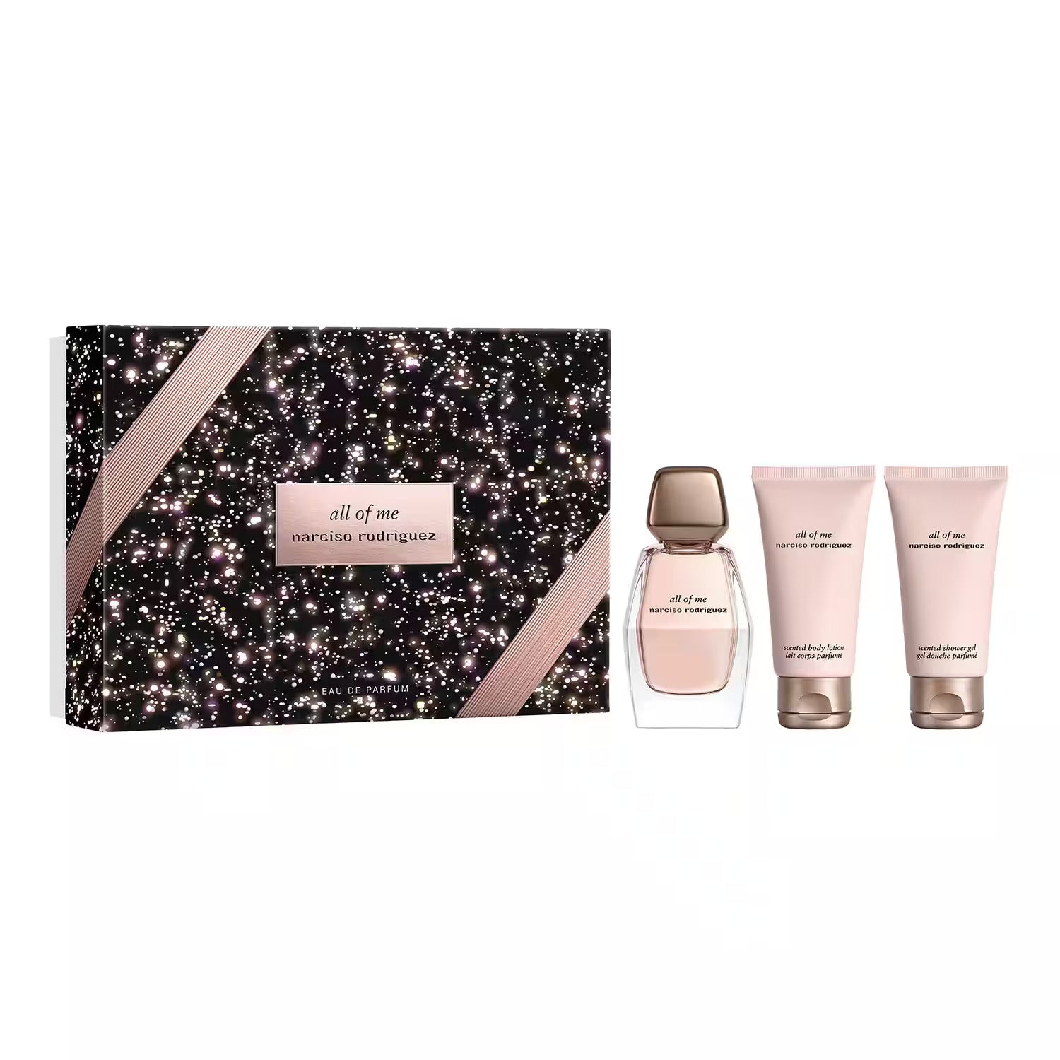 Set Narciso Rodriguez: All Of Me, Eau De Parfum, For Women, 50 ml + All Of Me, Hydrating, Body Lotion, 50 ml + All Of Me, Cleansing, Shower Gel, All Over The Body, For All Skin Types, 50 ml - Olmarkt