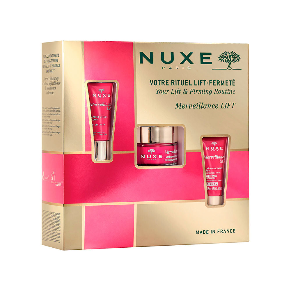 Firmness Routine Set Nuxe: Merveillance Lift Powdery, Vegan, Firming, Day, Cream, For Face, 50 ml + Merveillance Lift, Vegan, Lifting, Eye Cream, 15 ml + Merveillance Lift, Vegan, Lifting, Night, Cream, For Face, 15 ml - Olmarkt