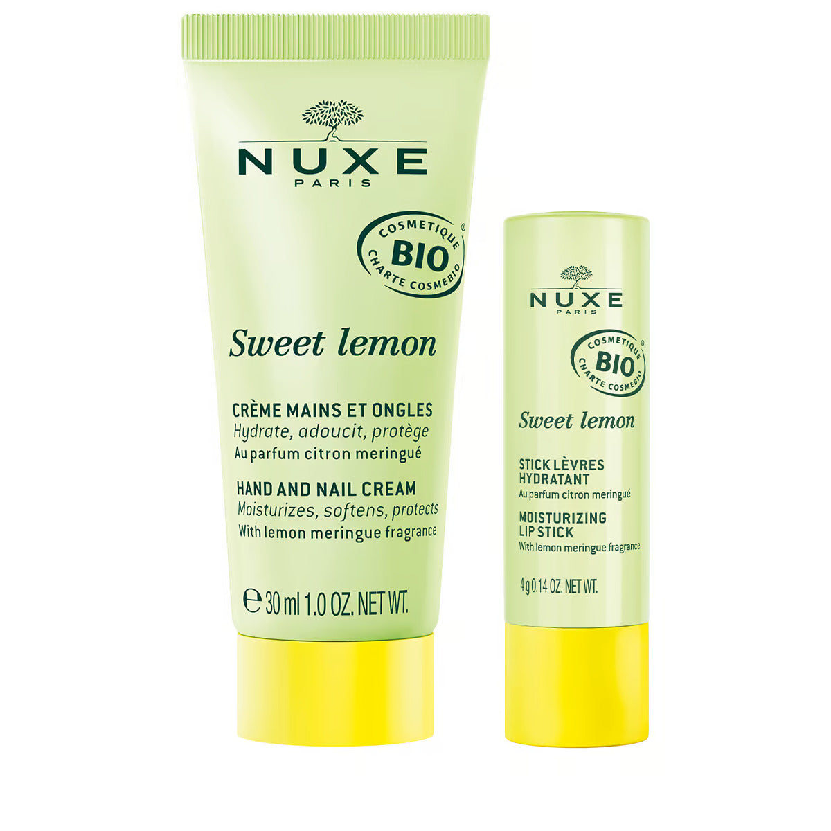 Set Nuxe: Sweet Lemon, Moisturizing, Hand Cream, 30 ml + Sweet Lemon, Lip Balm, 4 g - Olmarkt