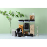 Set 4 Recipiente din Plastic, Flippy, pentru Alimente/Obiecte, Inchidere Ermetica, Textura Ondulata, 4 x 3.3 l,