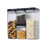 Set 4 Recipiente din Plastic, Flippy, pentru Alimente/Obiecte, Inchidere Ermetica, Textura Ondulata, 2 x 1.5l, 2 x 3.3