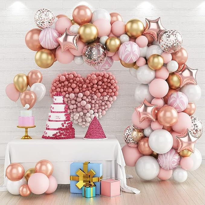 Baloane decorative Arcada, pentru Fetite, BABY SHOWER, Flippy, Arcada LOVE, decorativa, set mix din 82 baloane Latex,