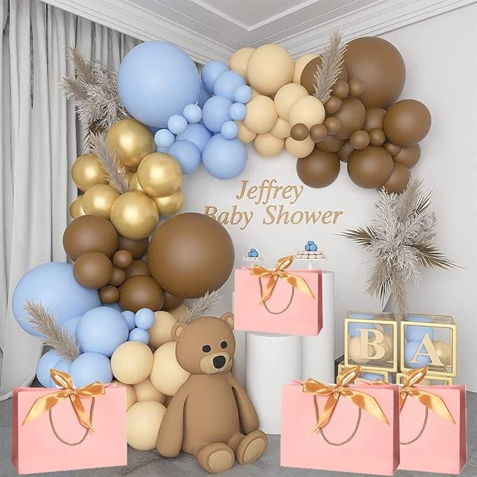 Baloane pentru Arcada, pentru Baieti, BABY SHOWER, Flippy, Mset mix din 107 Baloane, din Latex pentru decor, Albastru