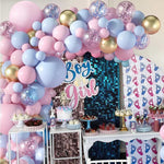 Baloane decorative pentru GENDER PARTY, Flippy, Arcada Set 130 baloane, Arcul de Baloane Roz si Albastru, Baloane