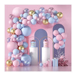 Baloane decorative pentru GENDER PARTY, Flippy, Arcada Set 130 baloane, Arcul de Baloane Roz si Albastru, Baloane