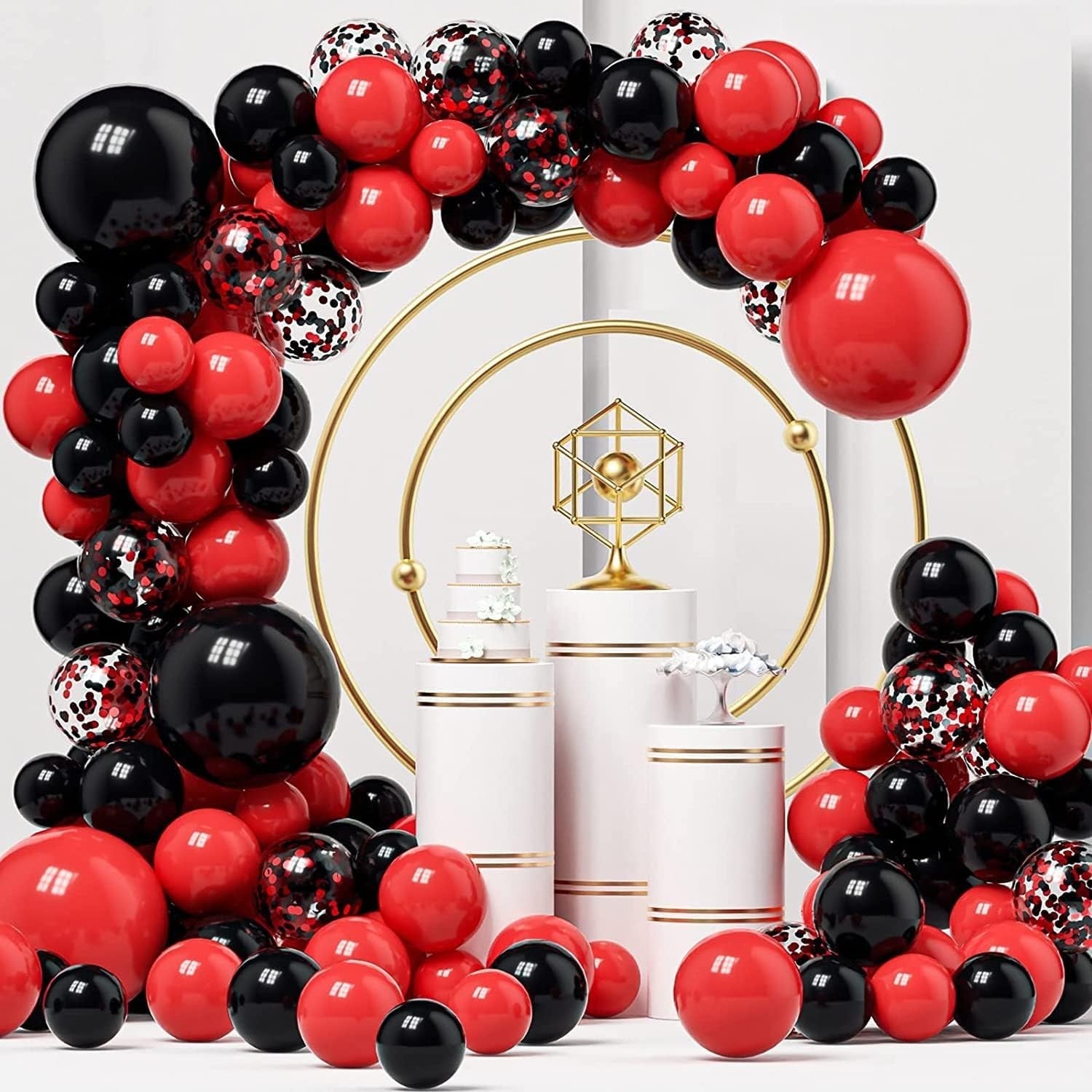 Baloane decorative pentru Nunta, Zi de Nastere, Evenimente, Flippy, Arcada Set din 124 baloane, din latex, baloane cu