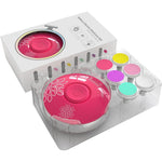 Set Pila Electrica pentru Copii si Bebelusi, Flippy, ABS, Incarcare USB, Model cu Flori, 6 Accesorii, cu Lumina LED,