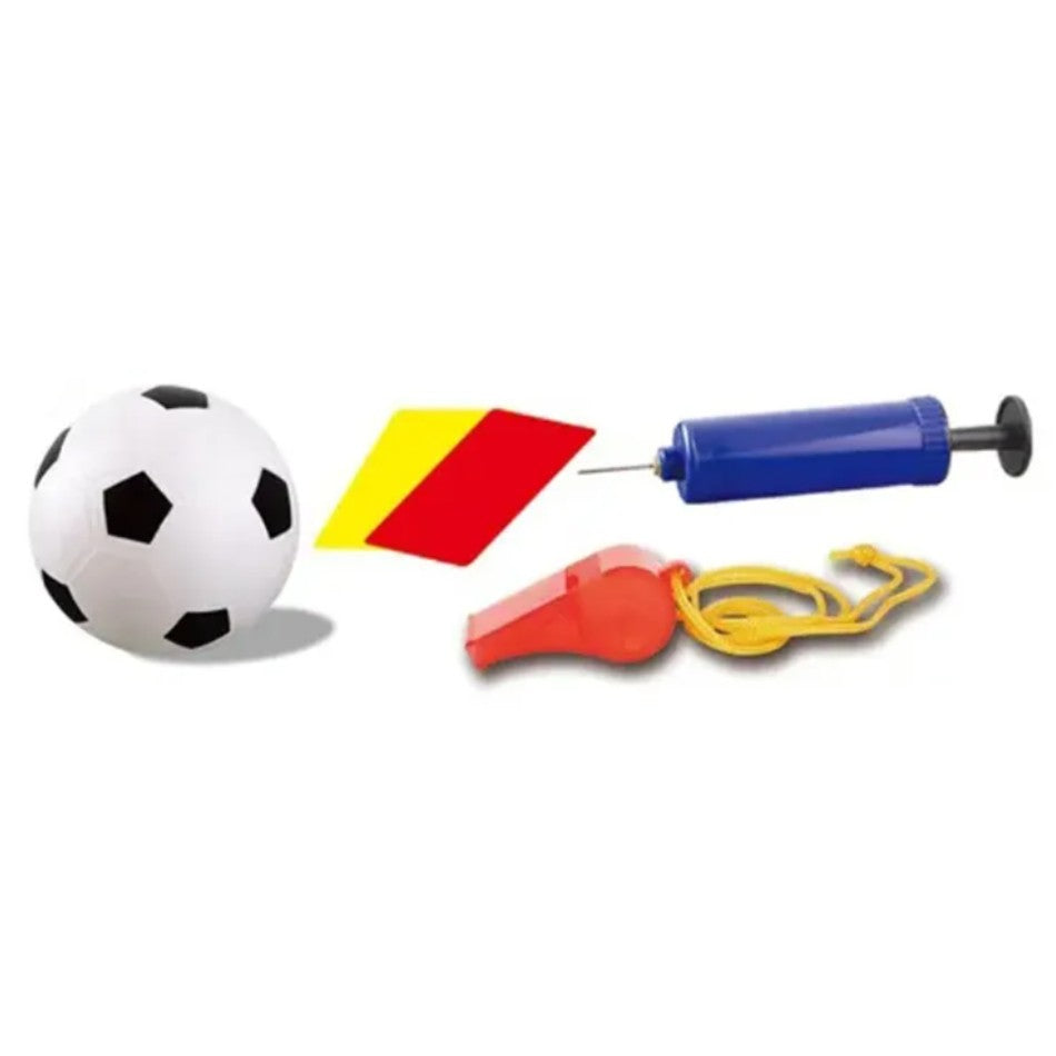 Set Poarta de Fotbal pentru Copii, Flippy, 60x90 cm, Minge, Cartonase, Pompa, Fluier, Interactiv, Distractiv, Galben