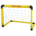 Set Poarta de Fotbal pentru Copii, Flippy, 60x90 cm, Minge, Cartonase, Pompa, Fluier, Interactiv, Distractiv, Galben