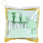 Set Recipiente pentru Cosmetice, Flippy, 5 Piese, cu Gentuta, pentru Calatorii, Reutilizabile, Verde, Material Plastic,