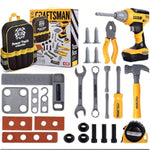 Set Scule de Jucarie pentru Copii, Flippy, Ghiozdan cu Bormasina si Accesorii Incluse, 28 Piese, Material Plastic