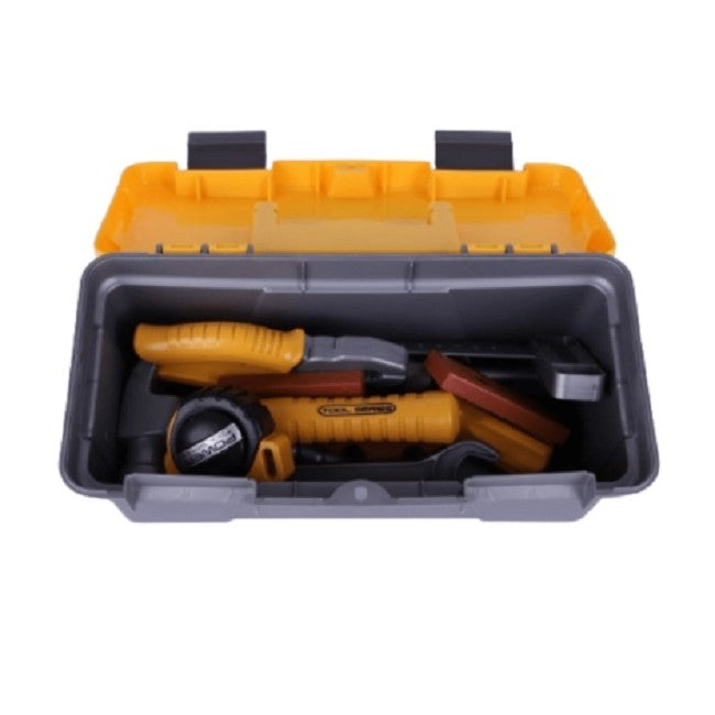 Trusa Scule si Unelte de Jucarie pentru Copii, Flippy, 19 Piese Material Plastic, Interactiv, +3 Ani, 27.5x15.5x13 cm,