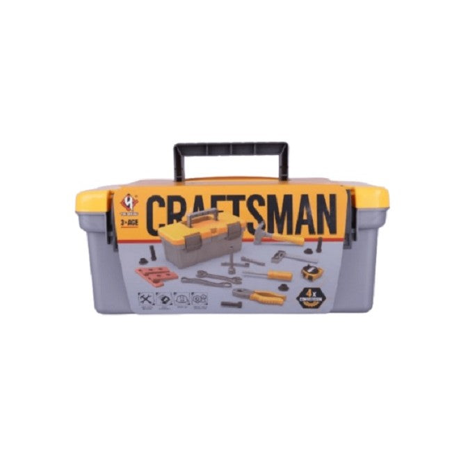 Trusa Scule si Unelte de Jucarie pentru Copii, Flippy, 19 Piese Material Plastic, Interactiv, +3 Ani, 27.5x15.5x13 cm,