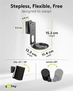Set suporti de perete pentru difuzor negru Modern Era 1 Flex compatibil Sonos Era 100 71025 Goobay