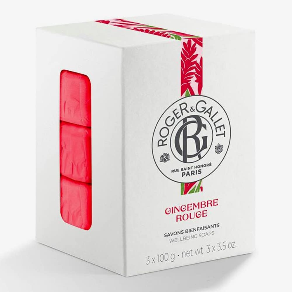 Set Trio, Roger & Gallet, Gingembre Rouge, Bucată de săpun, 3 buc, 100 g