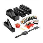 Set ustensile pentru facut sushi Flippy, 10 piese, forma inima inclus, 3 forme clasice, extensibil, finisaj lucios,