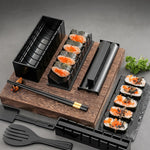 Set ustensile pentru facut sushi Flippy, 10 piese, forma inima inclus, 3 forme clasice, extensibil, finisaj lucios,