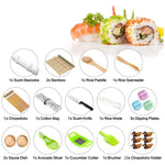 Set Ustensile pentru Sushi, Flippy, Set din 31 Accesorii pentru Sushi, Set pentru Sushi HOME MADE, Cutit Inclus, Forme,