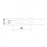 Set varf letcon de lipit 28020 diam. 7.8mm cu varf tesit 3mm 2buc 28933 Fahrenheit