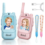 Set Walkie Talkie WiFi pentru Copii, Flippy, Set 2 Statii, Apeluri Video, cu Ecran de 2", Efecte Voce, Reincarcabile,