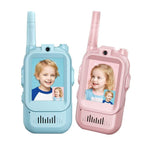 Set Walkie Talkie WiFi pentru Copii, Flippy, Set 2 Statii, Apeluri Video, cu Ecran de 2", Efecte Voce, Reincarcabile,
