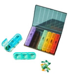 Cutie Depozitare Medicamente, Flippy, 7 Zile, 21 Compartimente, Cutie Suport, Recipiente Detasabile, Portabila,