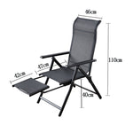 Scaun 2in1 de Gradina, Flippy, Sezlong, Suport Picioare, Pliabil, Cadru Metalic, Impermeabil, 47 x 110 x 46 cm, Negru