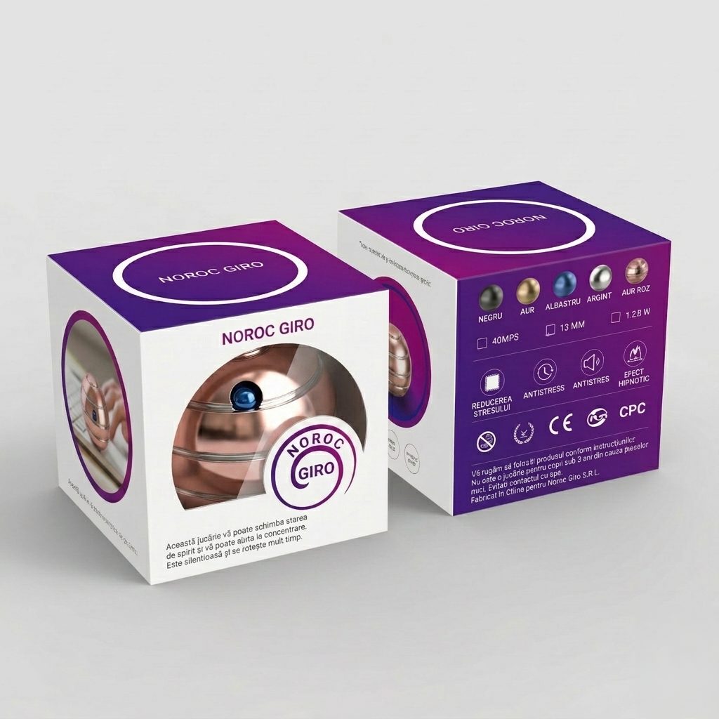 Sfera Fidget Spinner Metalic, Flippy, Corp Aliaj Zinc, Rulment Inox, Jucarie Antistres pentru Focus si Relaxare,