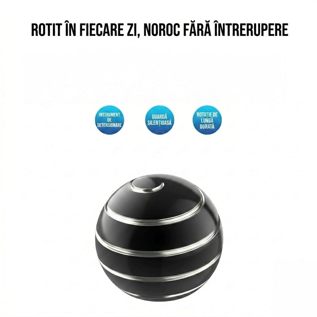 Sfera Fidget Spinner Metalic, Flippy, Corp Aliaj Zinc, Rulment Inox, Jucarie Antistres pentru Focus si Relaxare,