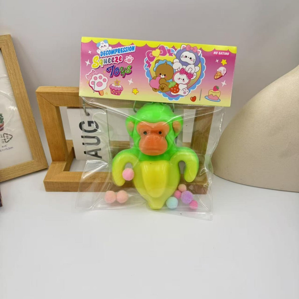 Jucarie Antistres Squishy, Flippy, cu Revenire Lenta, Squeeze Toys, Model Cimpanzini Bananini, Ambalaj Transparent,