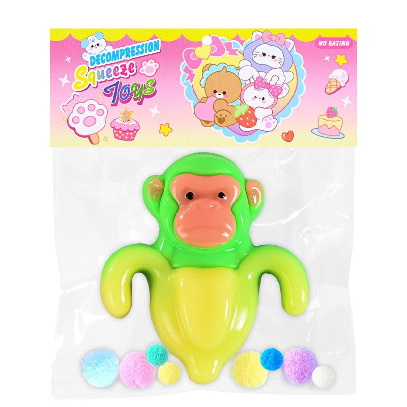 Jucarie Antistres Squishy, Flippy, cu Revenire Lenta, Squeeze Toys, Model Cimpanzini Bananini, Ambalaj Transparent,