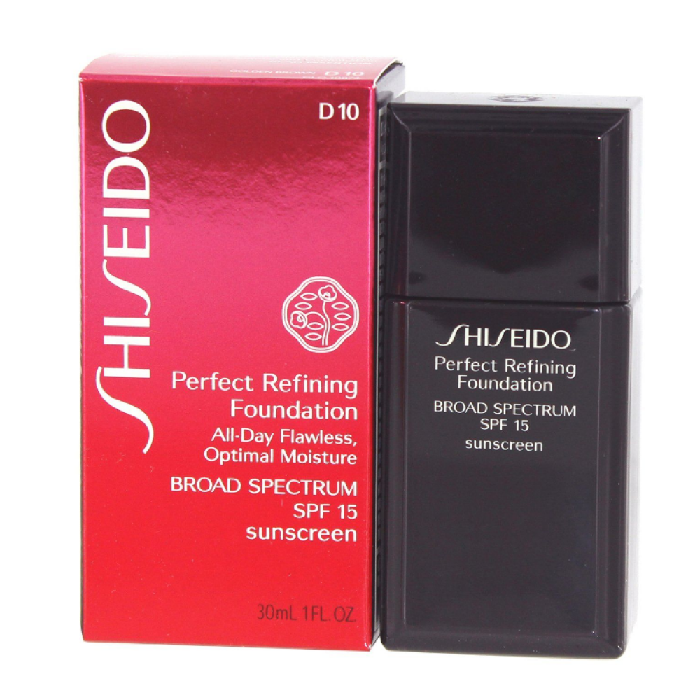 Shiseido, Perfect Refining, Hidratant, Fond de ten lichid, D10, Maro auriu, SPF 15, 30 ml - Olmarkt
