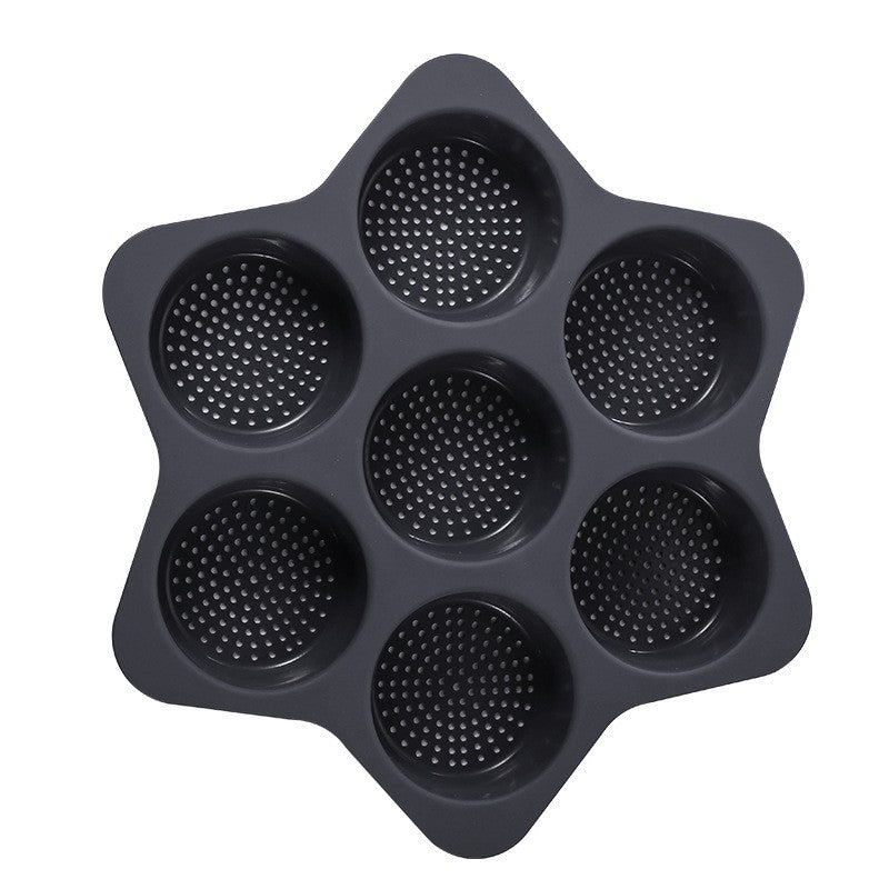 Forme de Silicon pentru Copt, Flippy, 7 Forme Rotiunde, pentru Burgeri si Prajituri, 38.5 x 4 cm, Negru