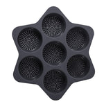 Forme de Silicon pentru Copt, Flippy, 7 Forme Rotiunde, pentru Burgeri si Prajituri, 38.5 x 4 cm, Negru